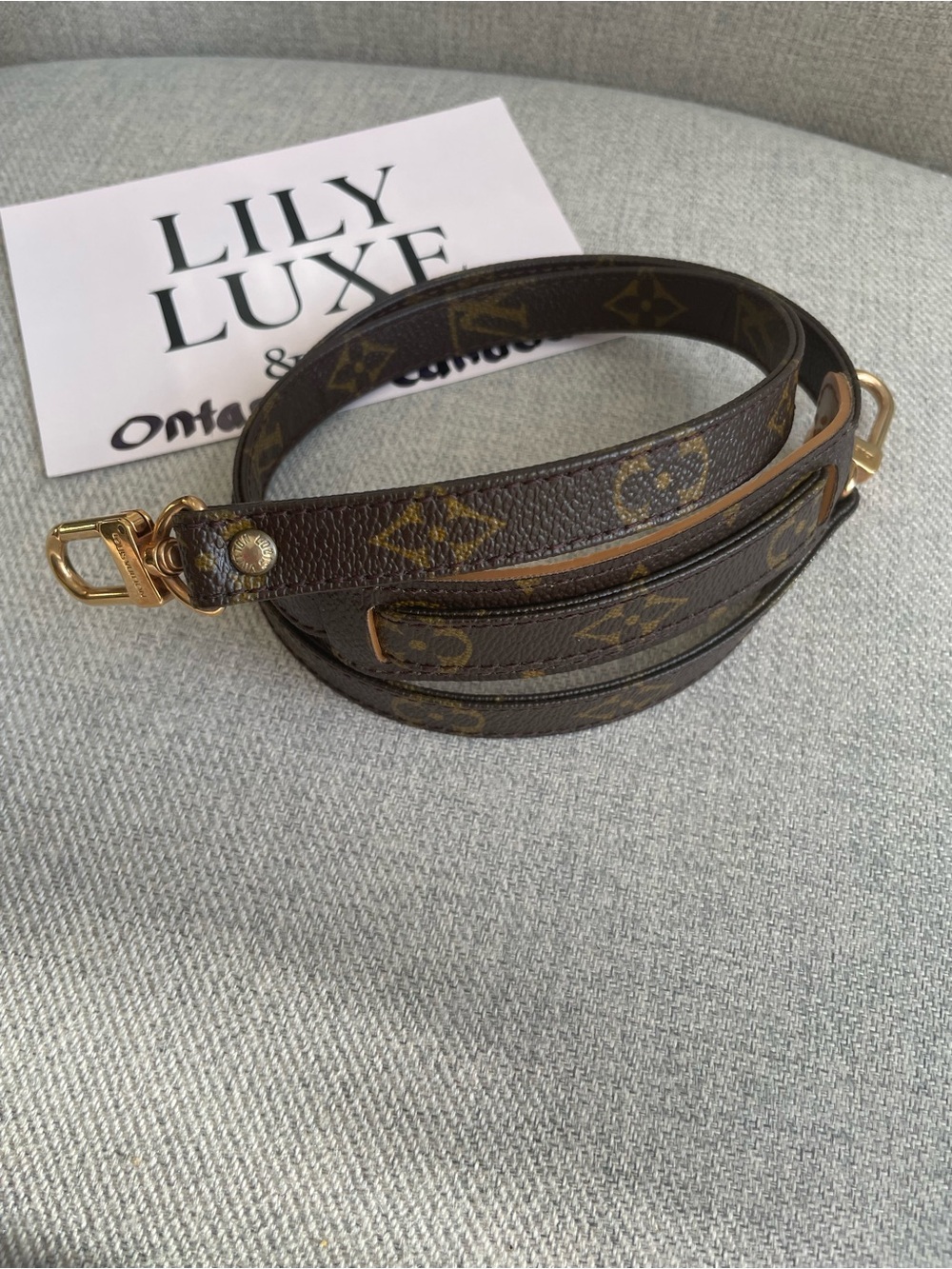 LV Monogram Canvas Shoulder Strap with Gold Hardware - Non adjustable